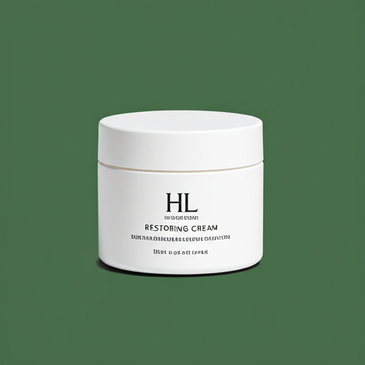 White jar of HL Restoring Cream
